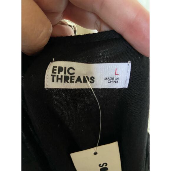 Epic Threads Girls Dress Size Large‎ Black Drop Waist Metallic Stripe NEW - Picture 7 of 8